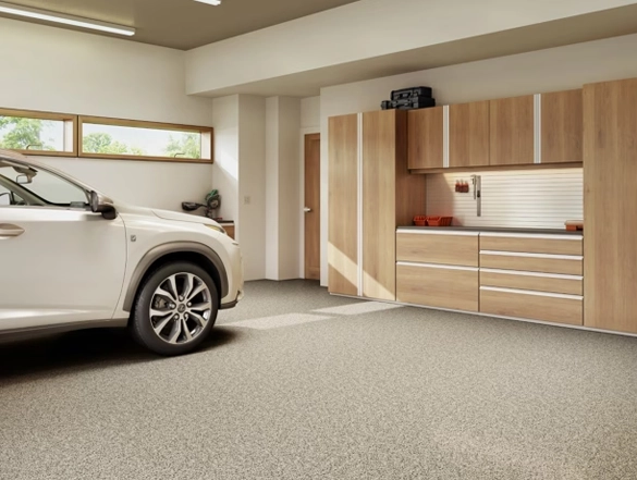 Professional epoxy garage flake flooring