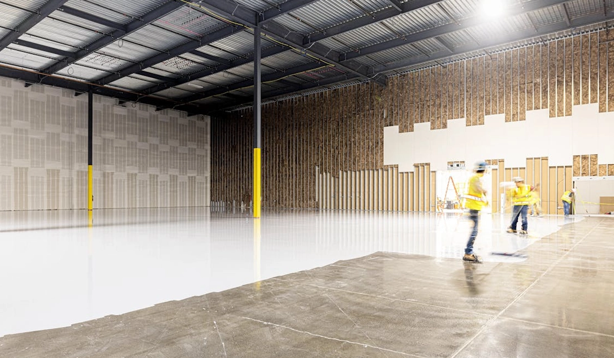 Industrial floor coatings being applied by local professional team